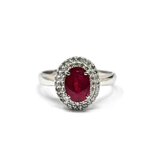 Anello con Rubino CT 1.15 e Diamanti CT 0.28