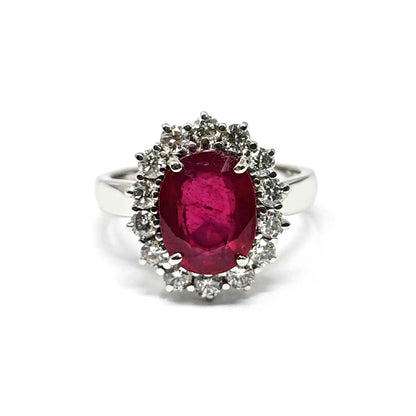 Anello con Rubino CT 1.75 e Diamanti CT 0.70