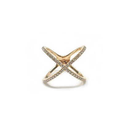 Anello con Diamanti CT 0.45 in Oro Rosa