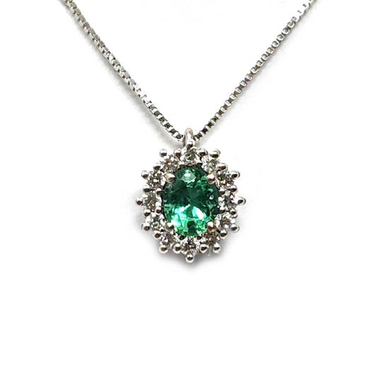 Pendente con Smeraldo CT 0.45 e Diamanti CT 0.20