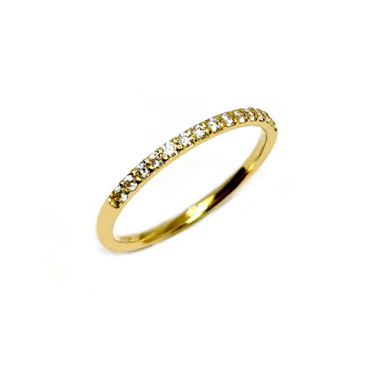 Anello Veretta in Oro Giallo con Diamanti CT 0.25
