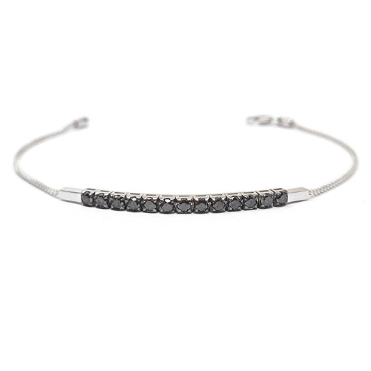 Bracciale Mezzo Tennis con Diamanti Neri CT 0.80