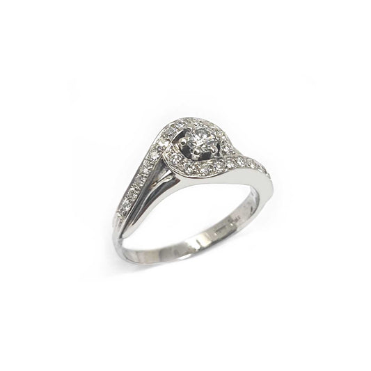Anello in Oro Bianco e Diamanti CT 0.48