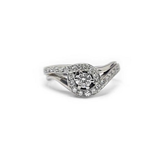 Anello in Oro Bianco e Diamanti CT 0.48