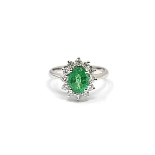 Anello con Smeraldo CT 1.31 e Diamanti CT 0.50