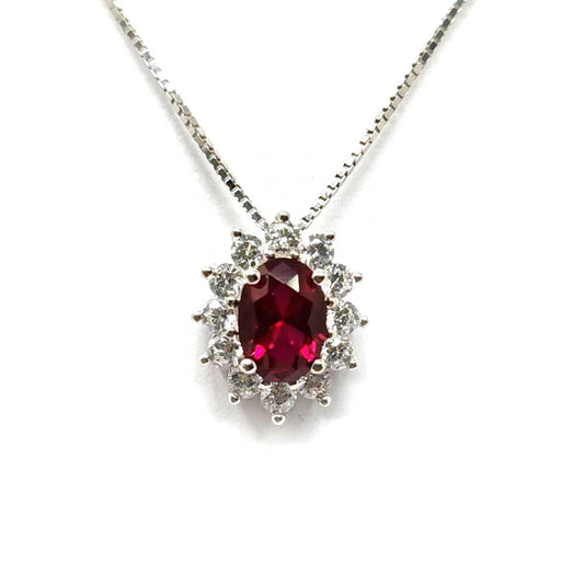 Pendenti di cestelli Rossi in argento 925 rodiato in bianco.