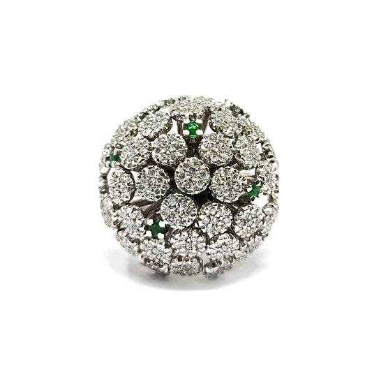 Anello Albero con Diamanti e Smeraldi Collezione S. Dali