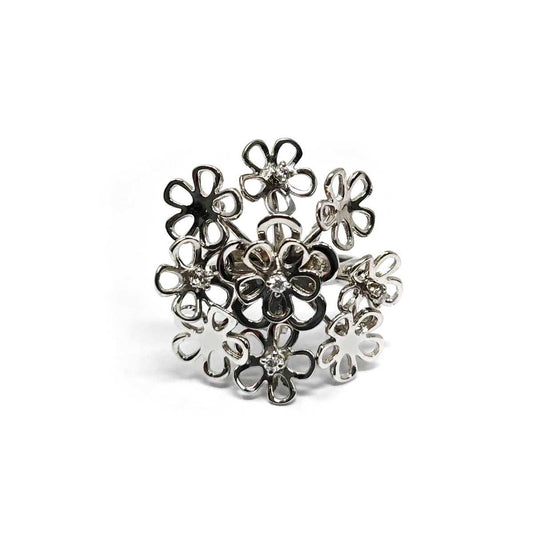 Anello Fiori Girevoli con Diamanti CT 0.20
