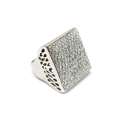 Anello Pavè Quadrato con Diamanti CT 2.80