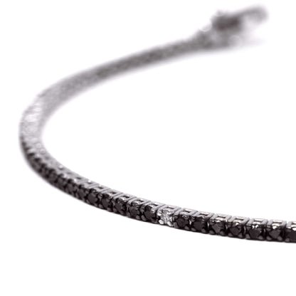Bracciale Tennis con Diamanti Neri CT 1.65 e Bianchi CT 0.07