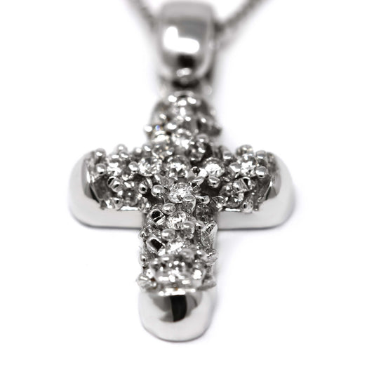 Pendente Croce scatolata con Diamanti CT 0.12