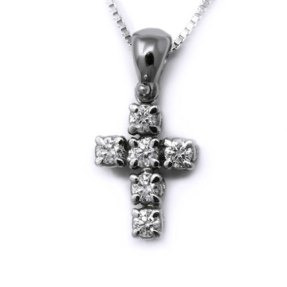 Pendente Croce 4 Griffe con Diamanti CT 0.21