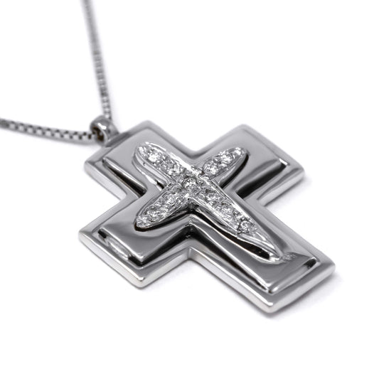 Pendente Croce con Diamanti CT 0.06
