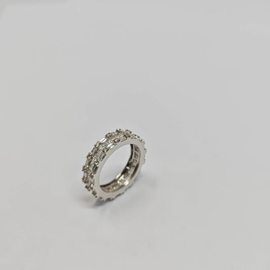 Anello Riviera in Oro Bianco e Diamanti CT 2.15