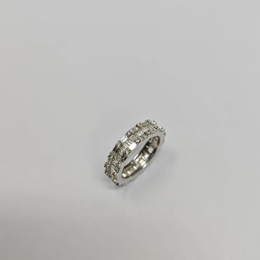 Anello Riviera in Oro Bianco e Diamanti CT 2.15