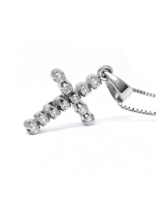 Pendente Croce con Diamanti CT 0.15