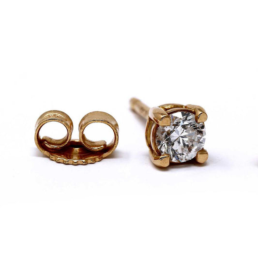 Orecchini a Bottone in Oro rosa con Diamanti Bianchi 0.50 CT