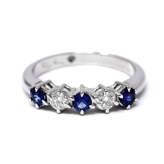 Anello Veretta con Zaffiri CT 0.52 e Diamanti CT 0.26