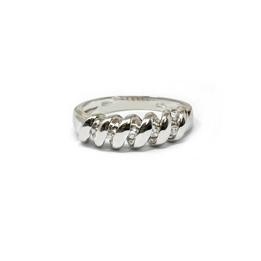 Anello Veretta con Diamanti CT 0.08