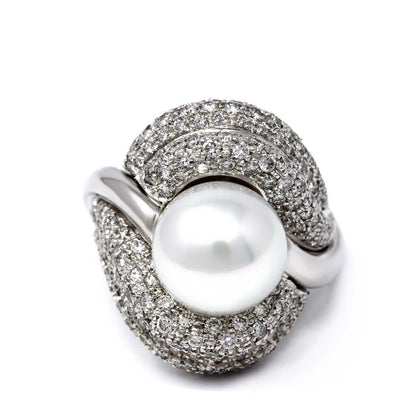 Anello con Diamanti CT 2.73 e Perla Australiana 12/12.5 mm