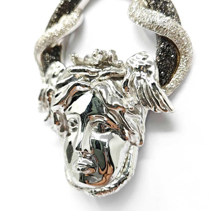 Girocollo con Medusa con Diamanti CT 1.75  CT 4.61 Neri Mod. GORGONE