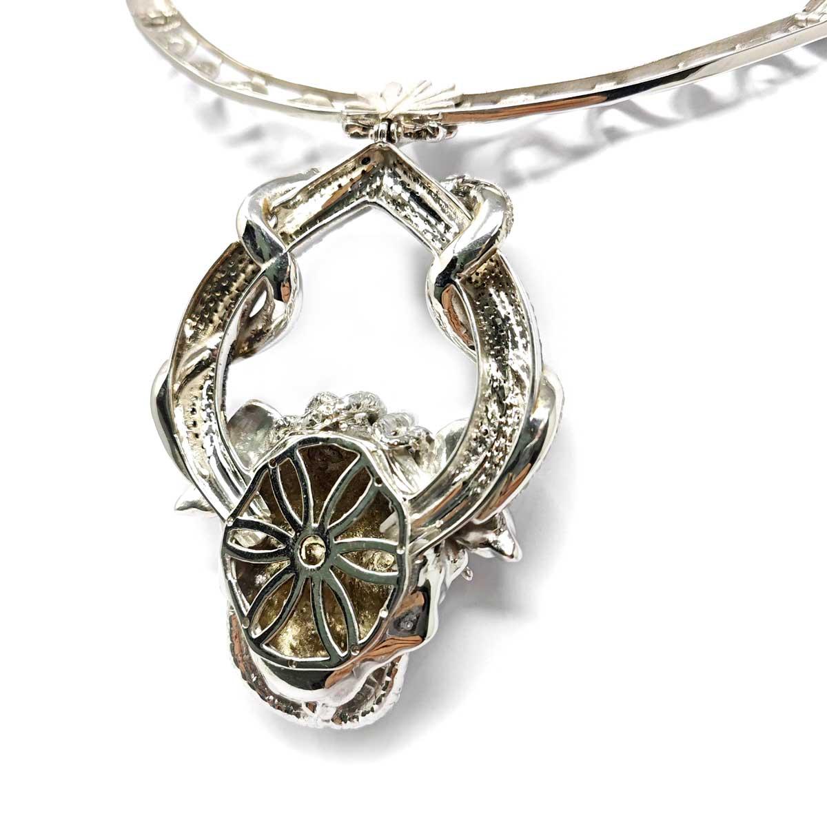 Girocollo con Medusa con Diamanti CT 1.75  CT 4.61 Neri Mod. GORGONE