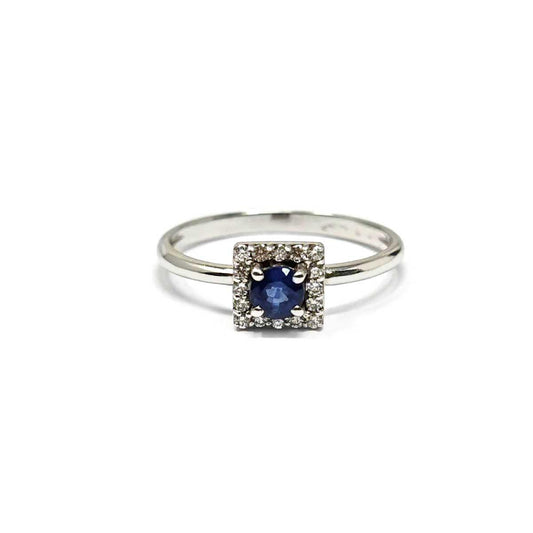 Anello con Zaffiro CT 0.35 e Diamanti CT 0.16