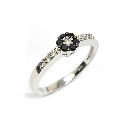 Anello con Diamanti CT 0.18 e Neri CT 0.16