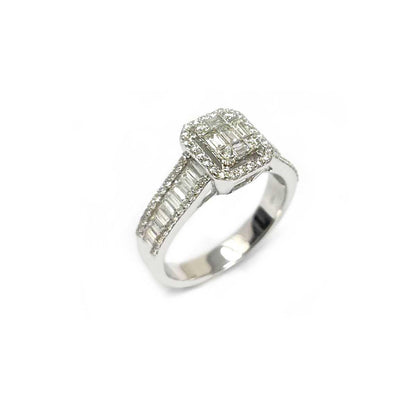 Anello Quadrato con Diamanti CT 0.85