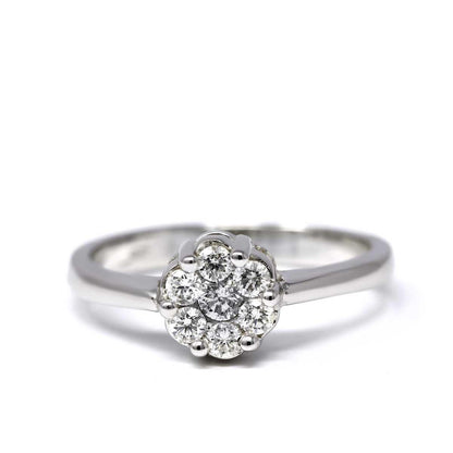 Anello Rosetta con Diamanti Bianchi Naturali CT 0.32