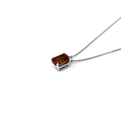 Pendente con Zaffiro Orange e Diamanti