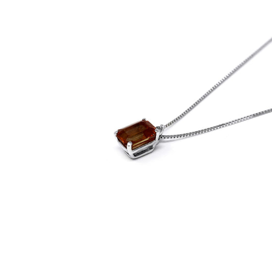 Pendente con Zaffiro Orange e Diamanti