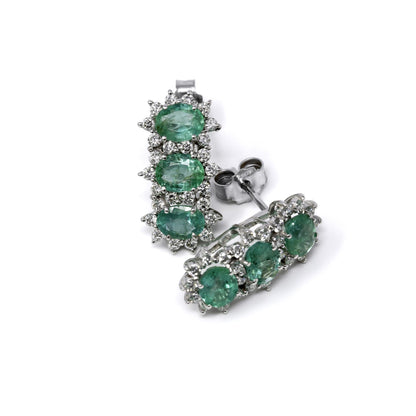 Orecchini Trilogy con Smeraldi CT 2.06 e Diamanti CT 0.65