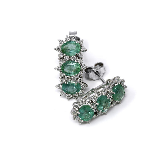 Orecchini Trilogy con Smeraldi CT 2.06 e Diamanti CT 0.65