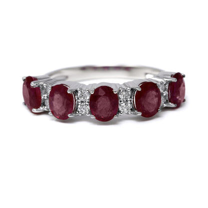 Anello Veretta con Rubini CT 2.44 e Diamanti CT 0.16