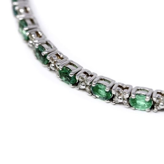Bracciale con Smeraldi CT 4.00 e Diamanti CT 0.90
