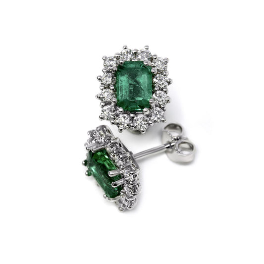 Orecchini con Smeraldi Colombia CT 1.86 e Diamanti CT 0.96 VS1 F