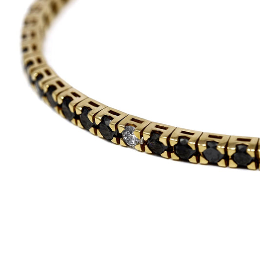 Bracciale Tennis con Diamanti Bianchi CT 0.32 e Diamanti Neri CT 4.87