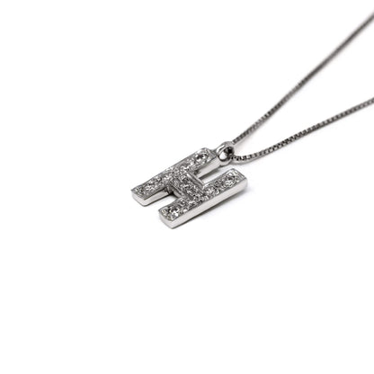 Pendente Lettera H con Diamanti CT 0.13