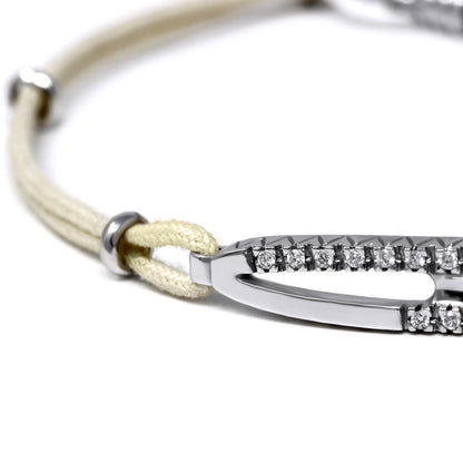 Bracciale uomo con Diamanti e Cordoncino CT 0.20