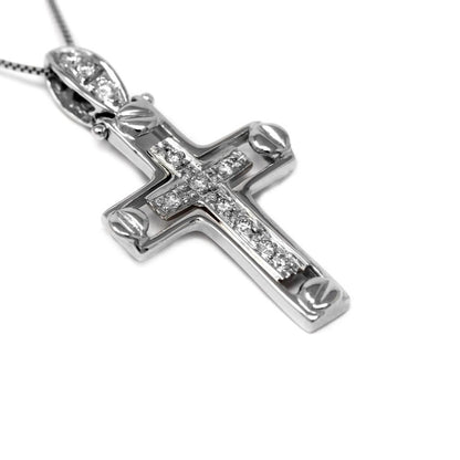Pendente Croce con 11 Diamanti CT 0.12