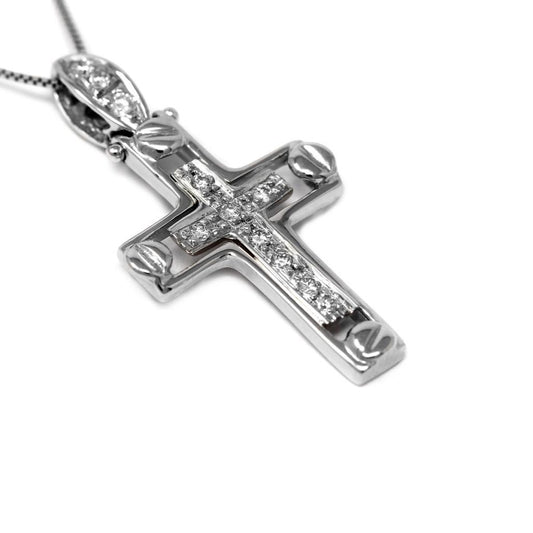 Pendente Croce con 11 Diamanti CT 0.12