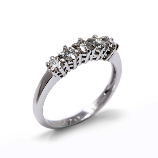 Anello Veretta con 5 diamanti CT 0.15