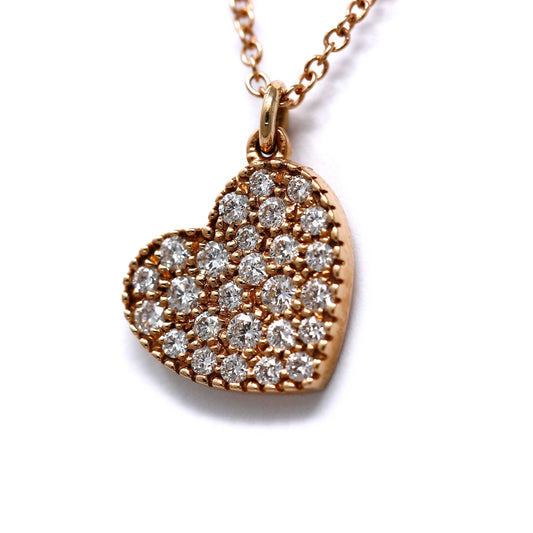 Pendente Cuore in Oro Rosa e Diamanti CT 0.30