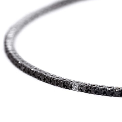 Bracciale Tennis con Diamanti neri CT 2.25 e Bianchi CT 0.25