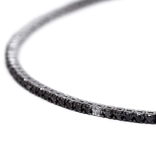 Bracciale Tennis con Diamanti neri CT 2.25 e Bianchi CT 0.25