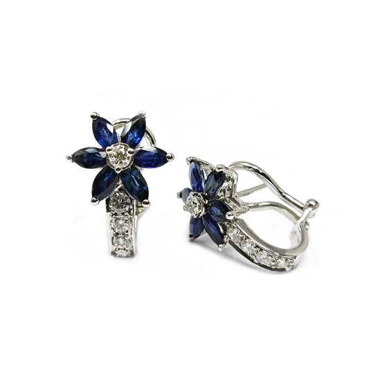 Orecchini con Zaffiri CT 3.26 e Diamanti CT 0.76