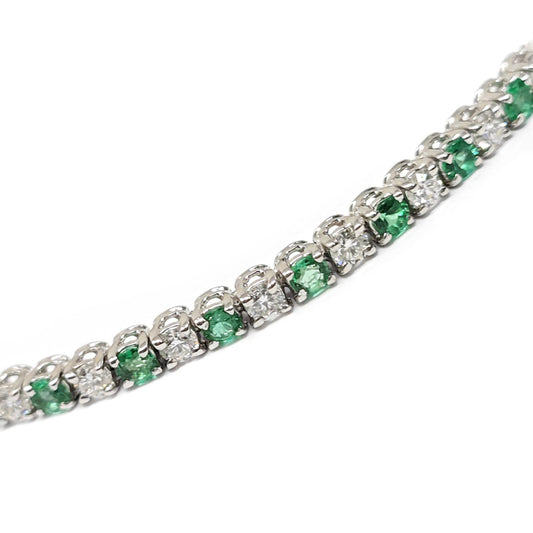 Bracciale Tennis con Smeraldi CT 1.98 e Diamanti CT 2.04