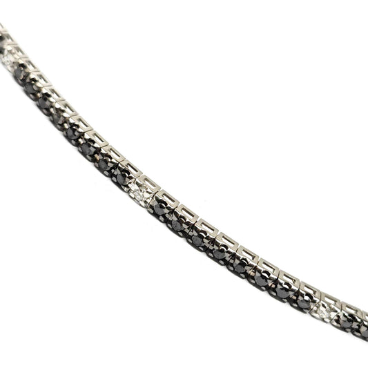 Bracciale Tennis con Diamanti Neri CT 2.25 e Bianchi CT 0.24 VS1 F