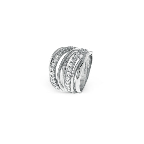Anello Vortice in argento bianco Unoaerre Ref. 5564